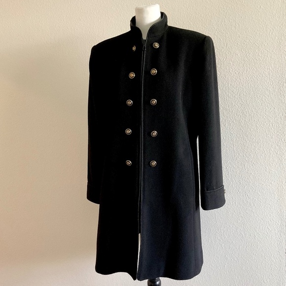 Charles Klein Jackets & Blazers - CHARLES KLEIN Vintage Black Wool Coat Notched Collar Size Extra Large EC